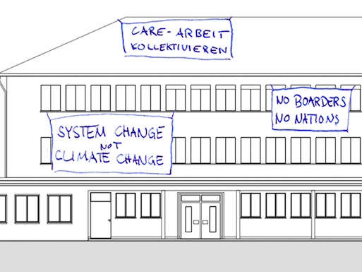 Eine Illustration der Hausderbewegungen zeigt die Zukunft des Kirchgemeindehauses.