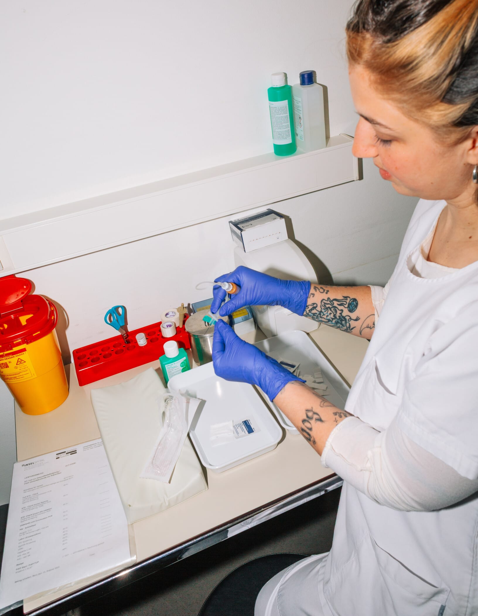 Vorbereitung für die Blutentnahme